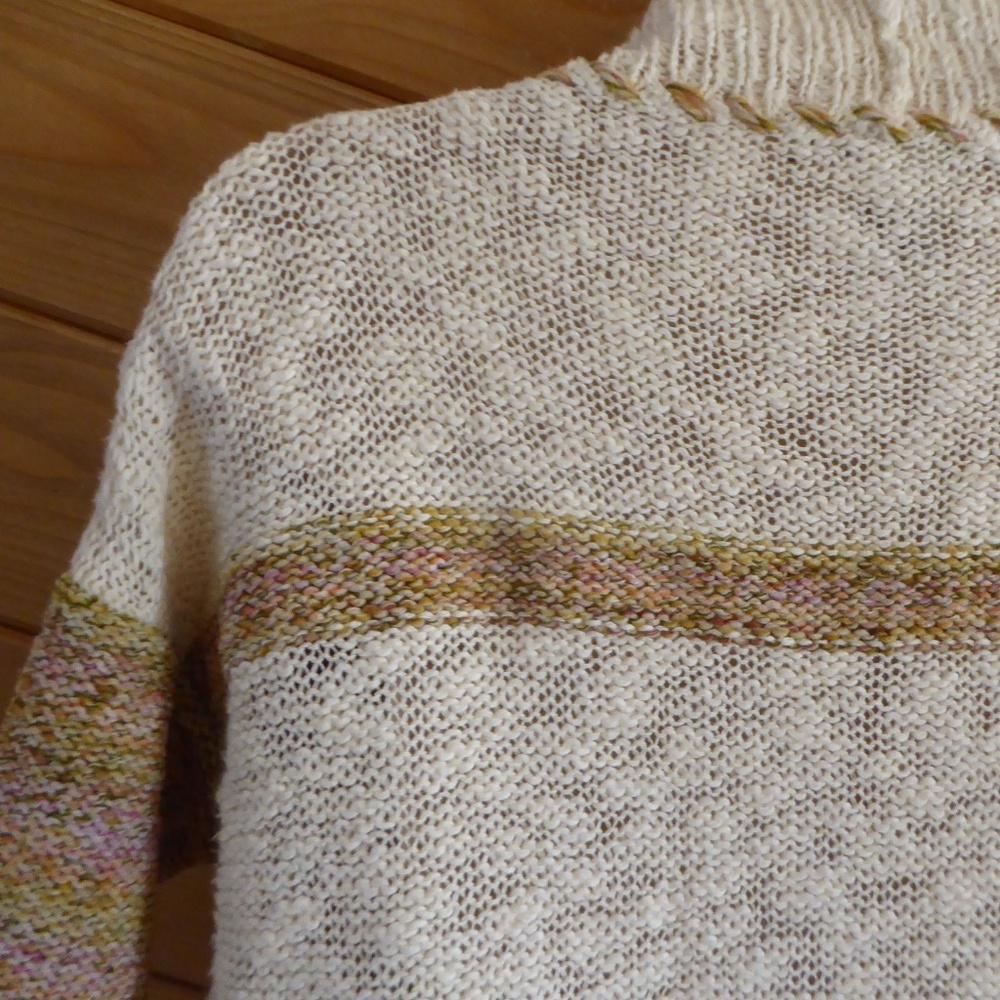 American Rag Cream Brown Open Knit Wrap Cardigan M - Picture 5 of 7